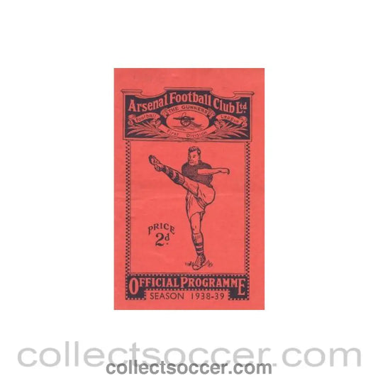 1938 - Arsenal v Preston North End official programme 22/10/1938
