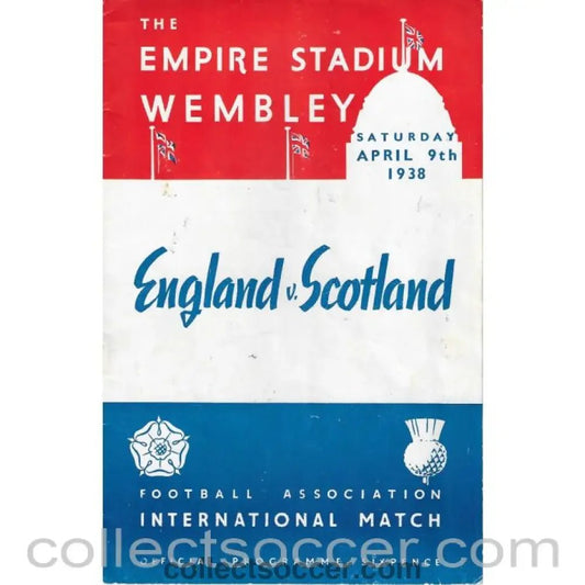 1938 - England v Scotland 9th April 1938 Official Programme - Collect Soccer
