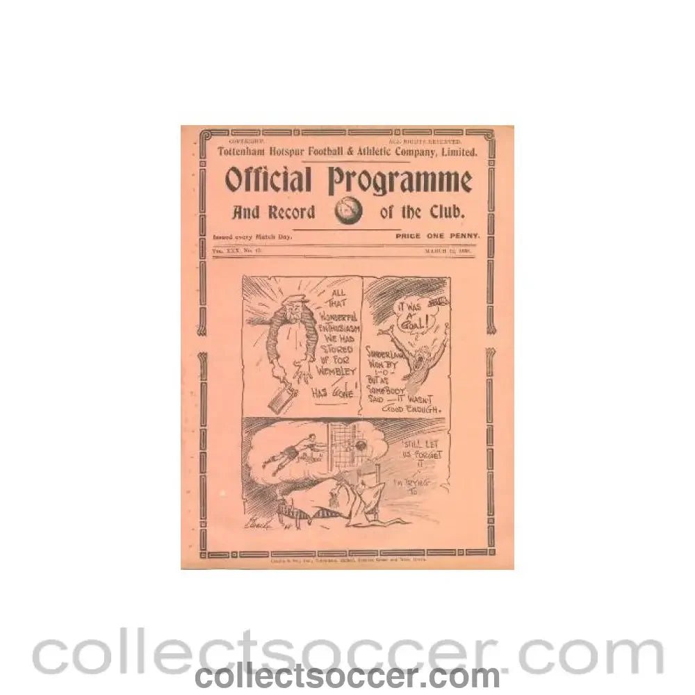 1938 - Tottenham Hotspur v Chesterfield official programme 12/03/1938 - Collect Soccer
