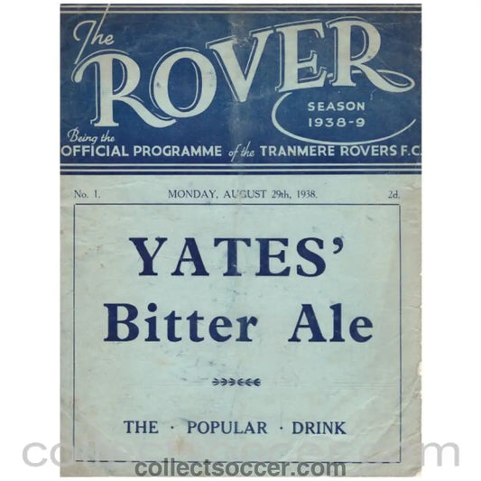 1938 Tranmere Rovers v Millwall Official Programme - Collect Soccer