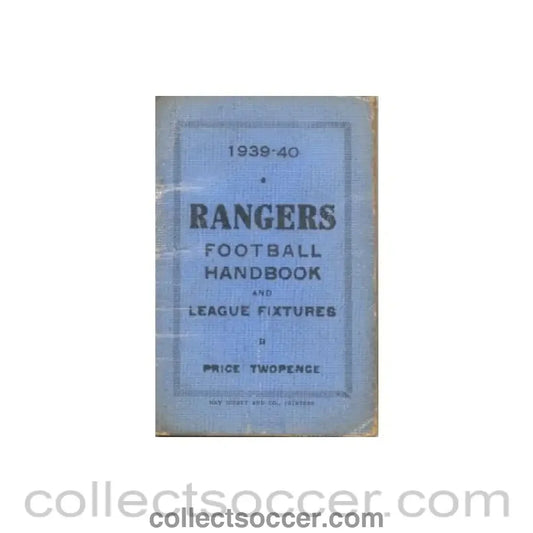 1939 - Glasgow Rangers Handbook of season 1939-1940