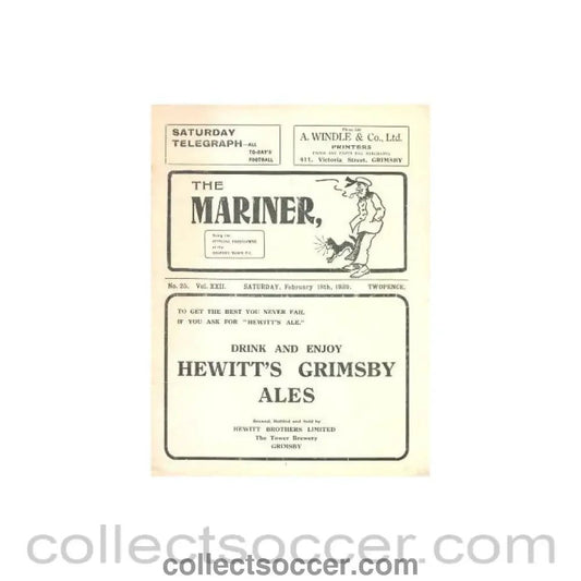 1939 - Grimsby Town v Middlesbrough official programme 18/02/1939 - Collect Soccer