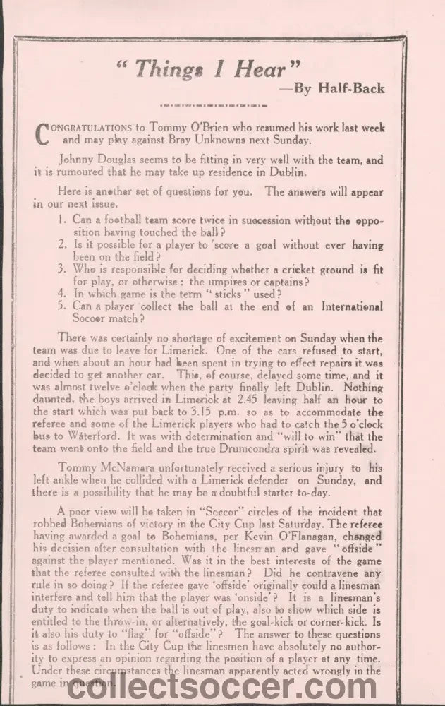 1940 Drumcondra v Shelbourne League of Ireland Shield Programme - Collect Soccer