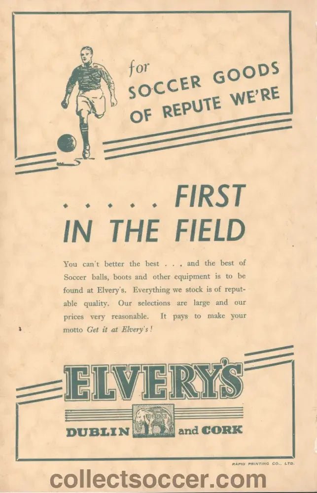 1941 Cork v Waterford Cup Munster Senior Cup Final Programme - Collect Soccer
