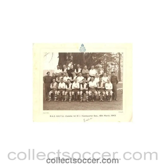 1943 - R.A.O. O.C.T.U. (Cadets) 1st XI v Headquarters Sqn. old photograph of 18/03/1943