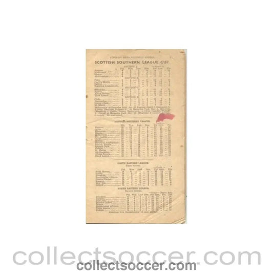 1943 - Scottish Southern League Cup Athletic News Football Annual 1943 - 1944 - Collect Soccer