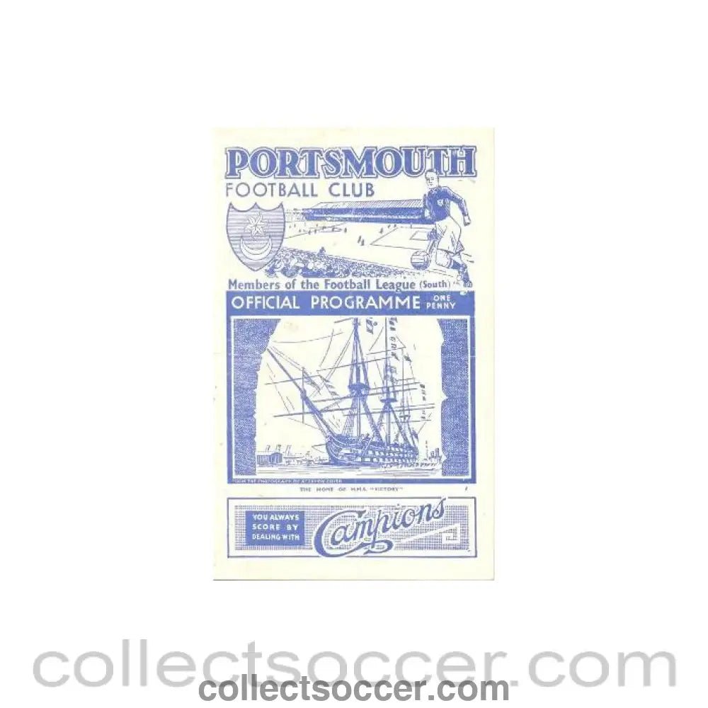 1944 - Portsmouth vChelsea official programme 07/10/1944 - Collect Soccer