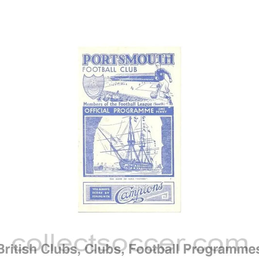 1944 - Portsmouth vChelsea official programme 07/10/1944