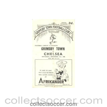 1946 - Grimsby Town v Chelsea official programme 21/09/1946 Very Rare! - Collect Soccer