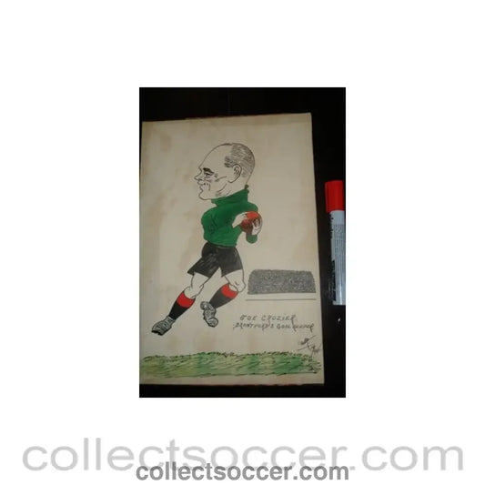 1946 - Joe Crozier - Brentford goalkeeper - Caricature 1946