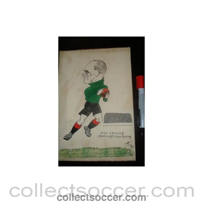 1946 - Joe Crozier - Brentford goalkeeper - Caricature 1946 - Collect Soccer