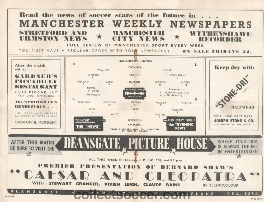 1946 Manchester United v Chelsea Original Programme 18/9/1946