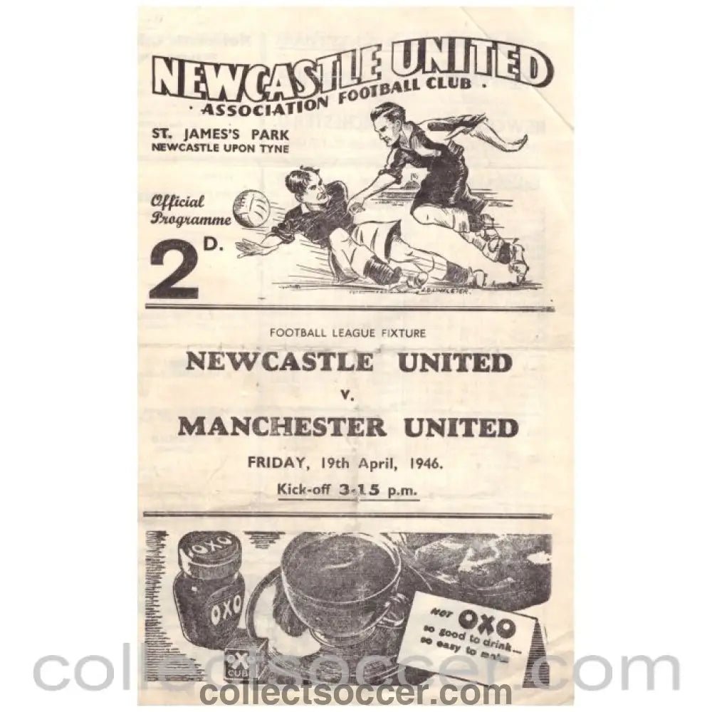 1946 Newcastle United V Manchester United Official programme - Collect Soccer