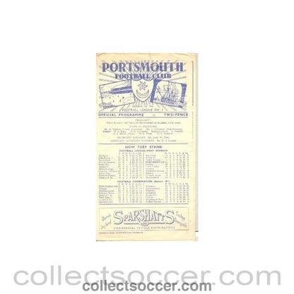 1946 - Portsmouth vChelsea official programme 19/10/1946 - Collect Soccer