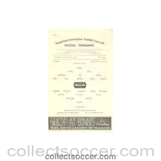1946 - Sunderland v Everton official programme 12/10/1946 - Collect Soccer
