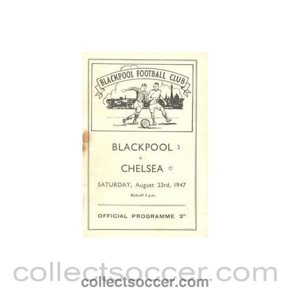 1947 - Blckpool vChelsea official programme 23/08/1947 - Collect Soccer