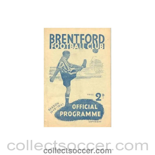 1947 - Brentford v Blackburn Rovers official programme 03/05/1947