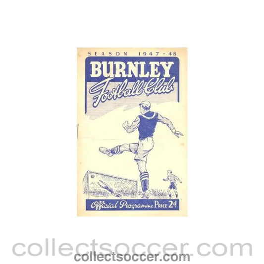 1947 - Burnley v Wolverhampton Wanderers official programme 08/11/1947