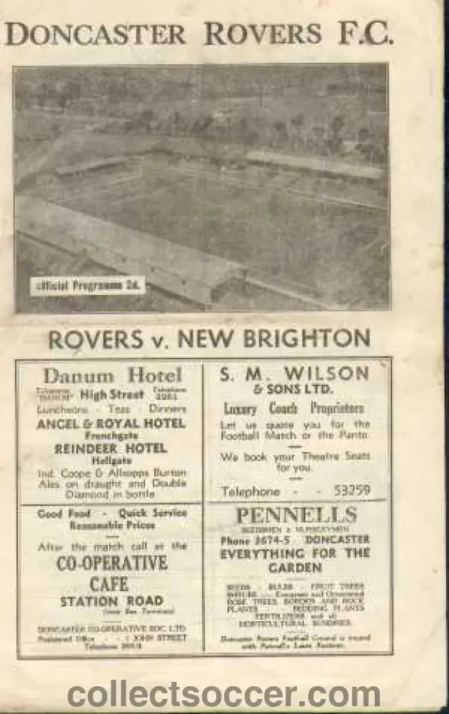 1947 - Doncaster Rovers v New Brighton 1947 programme - Collect Soccer