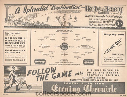 1947 Manchester United v Blackpool Original and Official Programme 6/12/1947