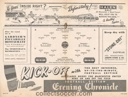 1947 Manchester United v Huddersfield Town Official and Original Programme 8/11/1947