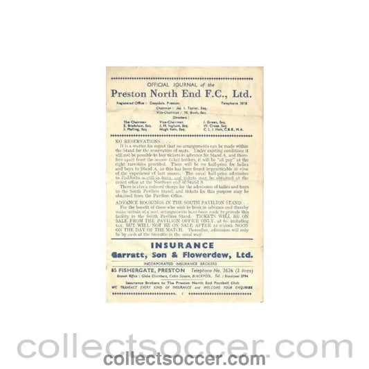 1947 - Preston North End v Middlesbrough official programme 30/08/1947 - Collect Soccer