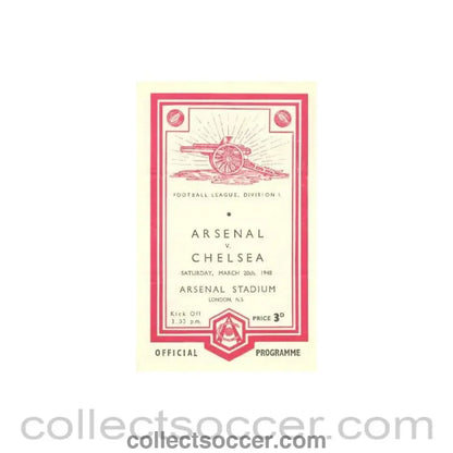 1948 - Arsenal v Chelsea official programme 20/03/1948