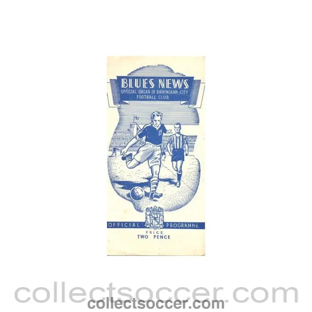 1948 - Birmingham City v Newcastle United official programme 25/12/1948 - Collect Soccer