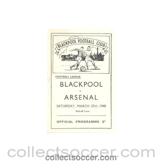 1948 - Blackpool v Arsenal official programme 27/03/1948