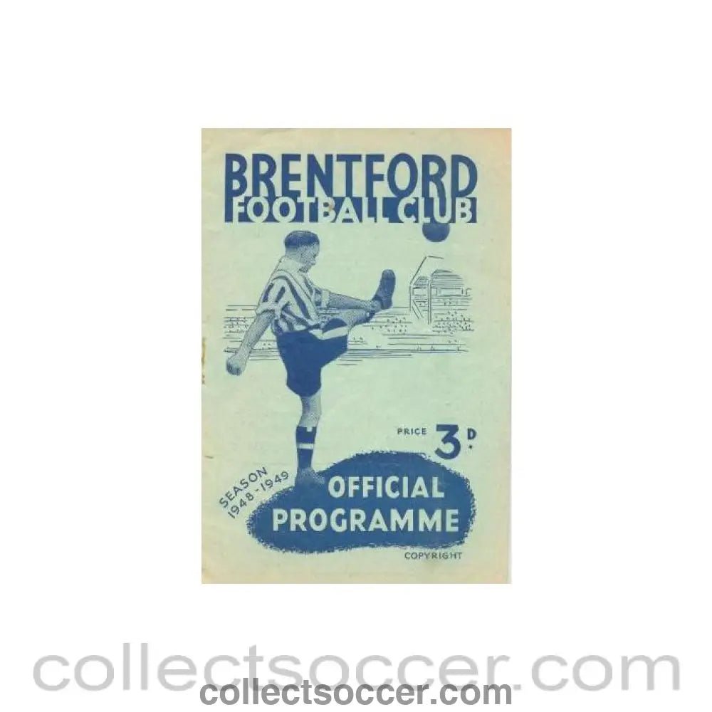 1948 - Brentford v Lincoln City official programme 04/09/1948 - Collect Soccer