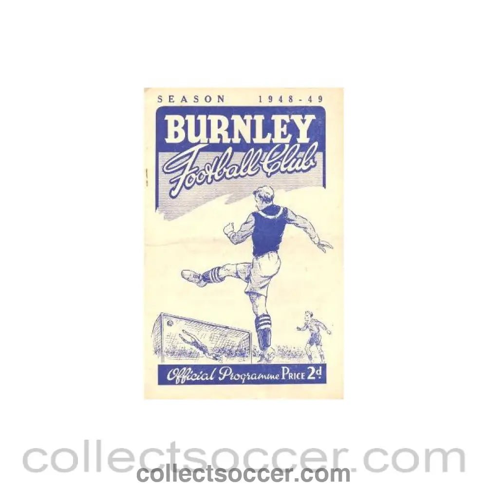 1948 - Burnley v Bolton Wanderers official programme Season 1948 - 1949 - Collect Soccer