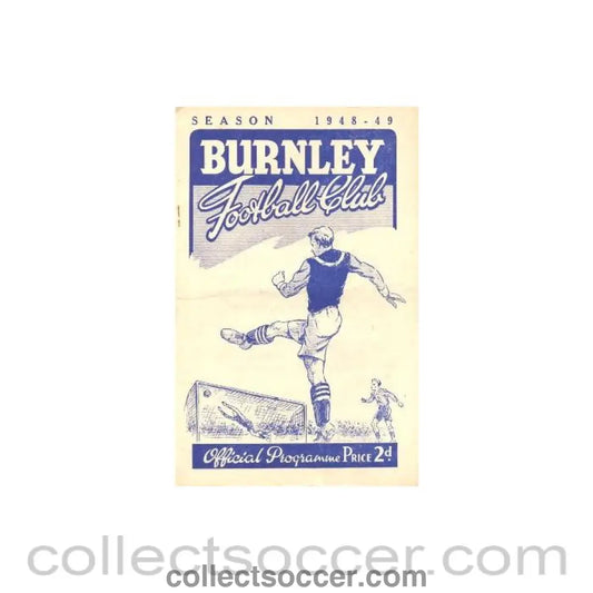 1948 - Burnley v Bolton Wanderers official programme Season 1948-1949