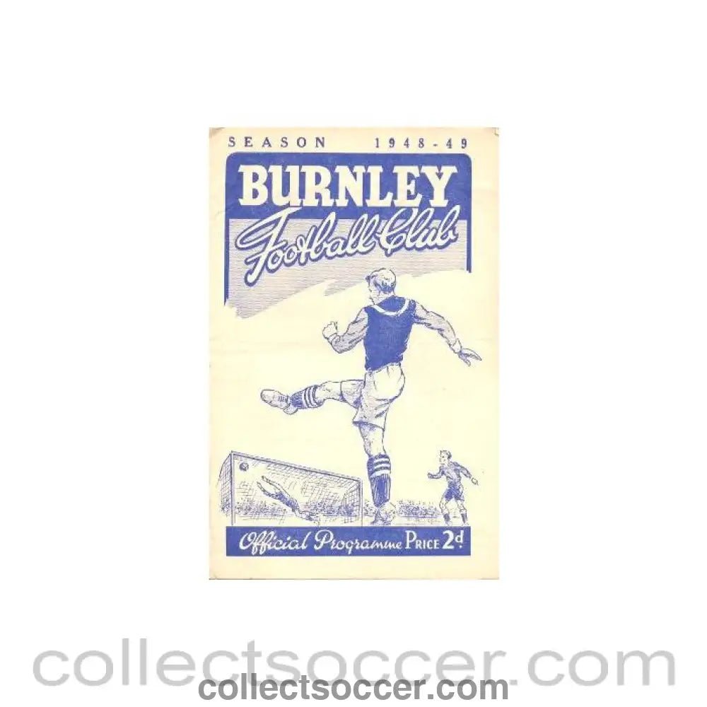 1948 - Burnley v Huddersfield Town official programme 16/10/1948 - Collect Soccer