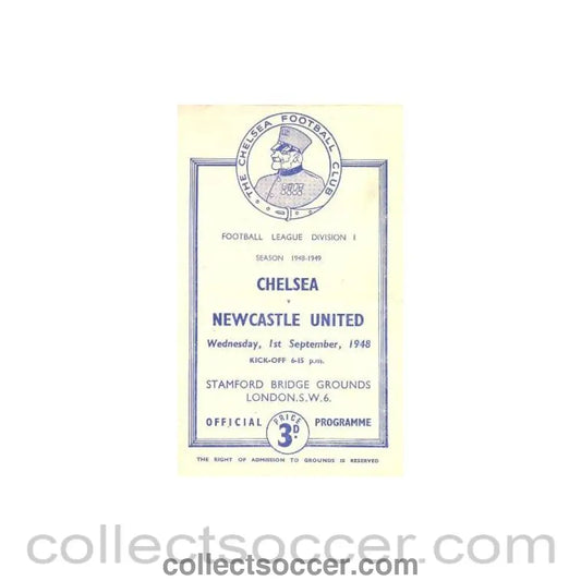 1948 - Chelsea v Newcastle United official programme 01/09/1948