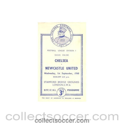 1948 - Chelsea v Newcastle United official programme 01/09/1948 - Collect Soccer