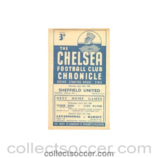 1948 - Chelsea v Sheffield United official programme 10/04/1948