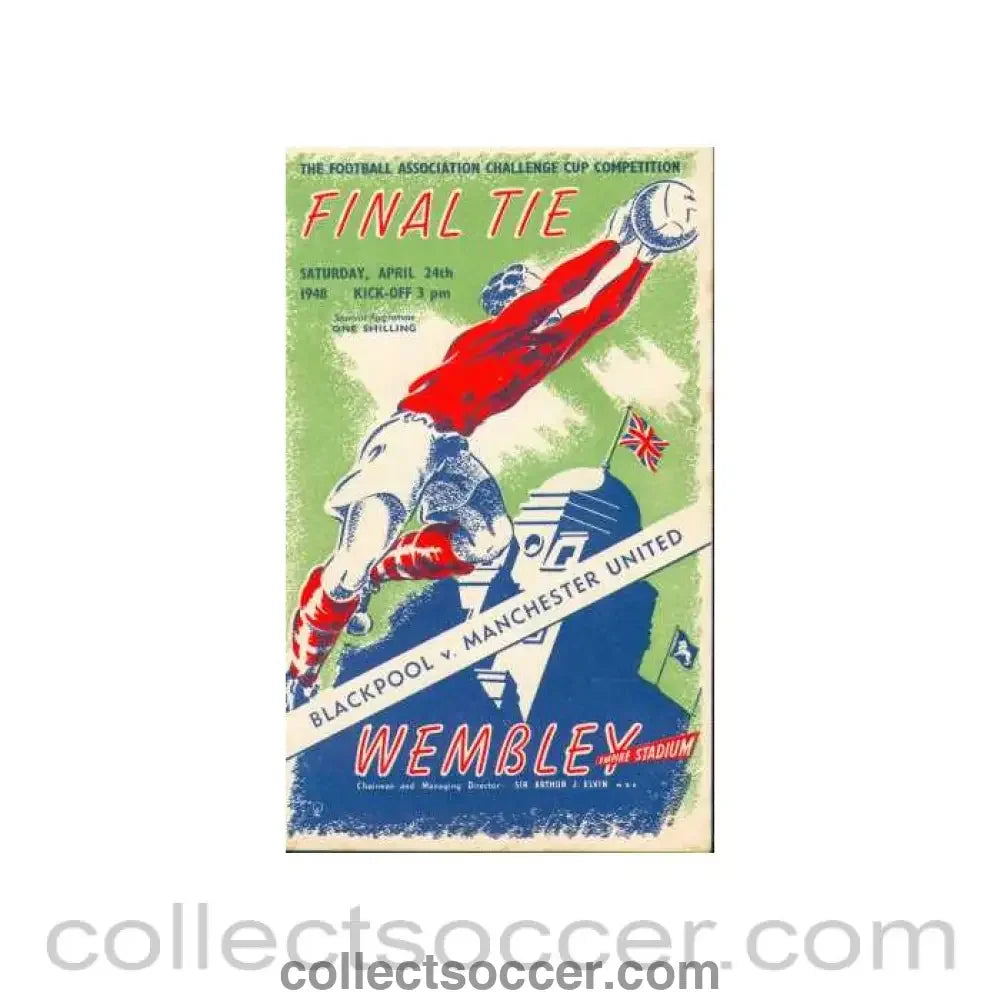1948 FA Cup Final Programme Blackpool v Manchester United