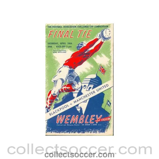 1948 FA Cup Final Programme Blackpool v Manchester United