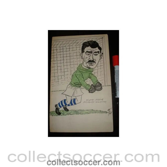 1948 - Gilbert Merrick - Birmingham's goalkeeper - Caricature 1948 - Collect Soccer