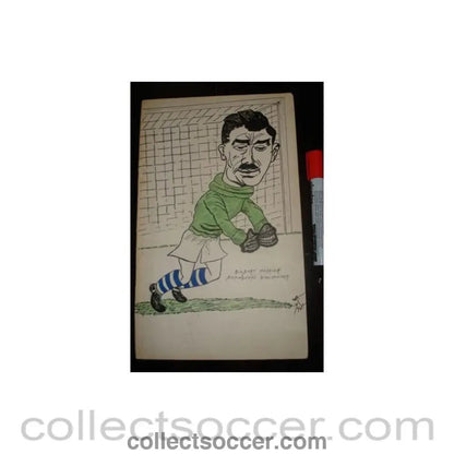 1948 - Gilbert Merrick - Birmingham's goalkeeper - Caricature 1948 - Collect Soccer