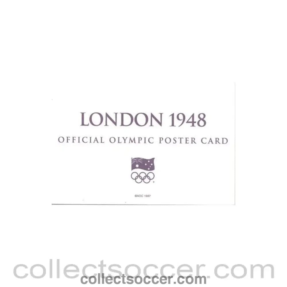 1948 - London 1948 Official Olympic Poster Card - Collect Soccer