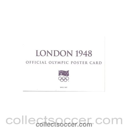 1948 - London 1948 Official Olympic Poster Card - Collect Soccer
