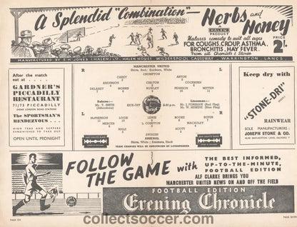 1948 Manchester United v Arsenal Official and Original Programme 17/1/1948