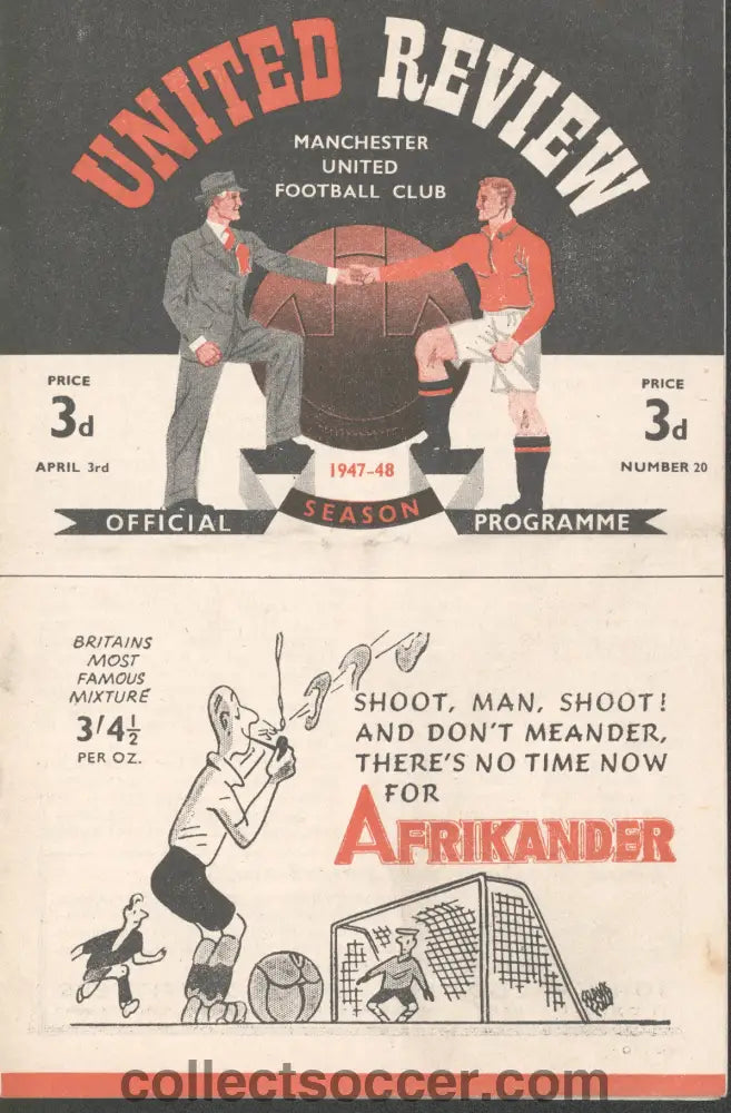 1948 Manchester United v Derby County Original and Official Programme 3/4/1948