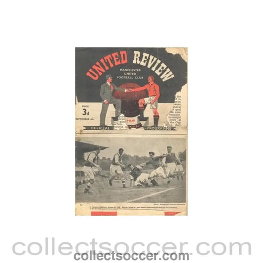 1948 - Manchester United v Huddersfield official programme 1948 - 1949, damaged and at low price - Collect Soccer