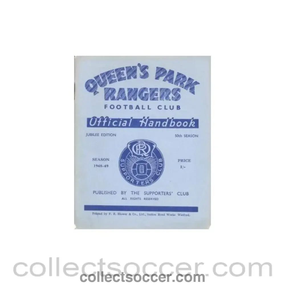 1948 - Queen's Park Rangers handbook 1948 - 1949 - Collect Soccer