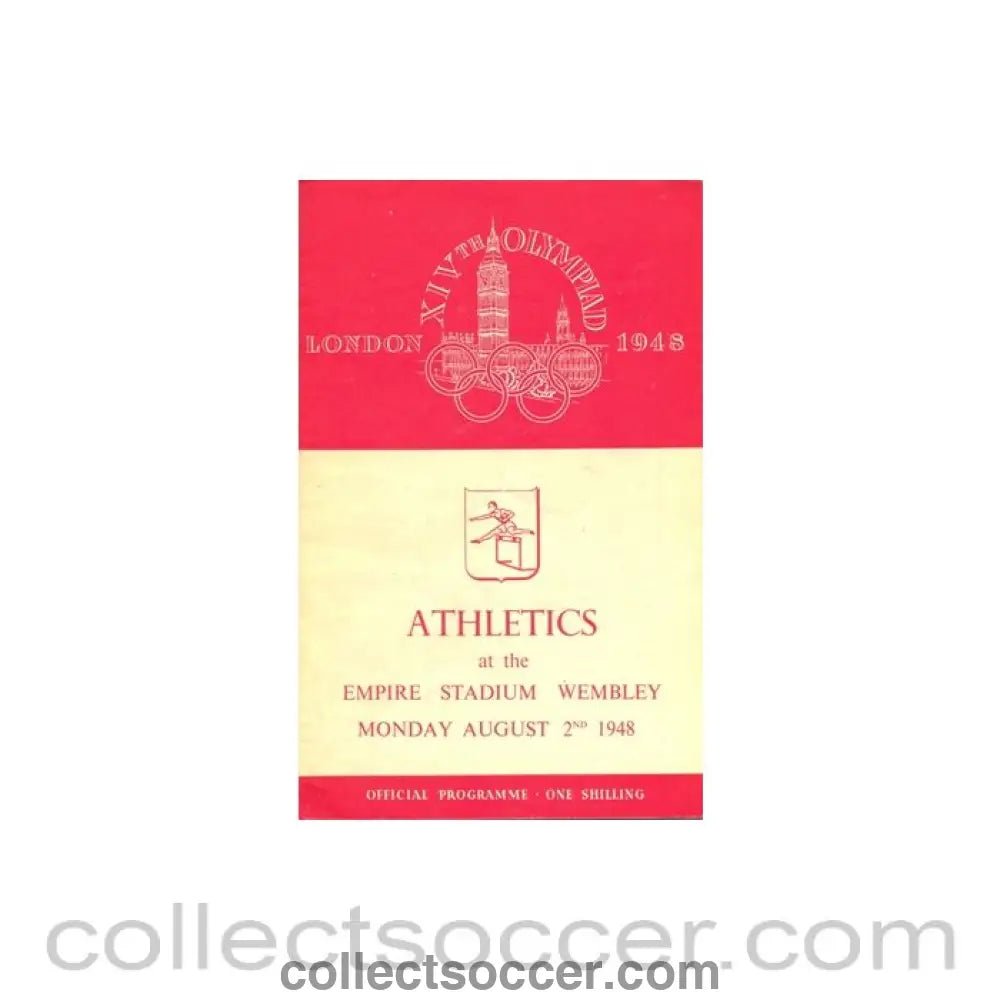 1948 XIVth Olympiad London Empire Stadium Wembley official programme 02/08/1948 - Collect Soccer