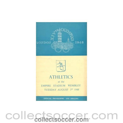 1948 XIVth Olympiad London Empire Stadium Wembley official programme 03/08/1948 - Collect Soccer