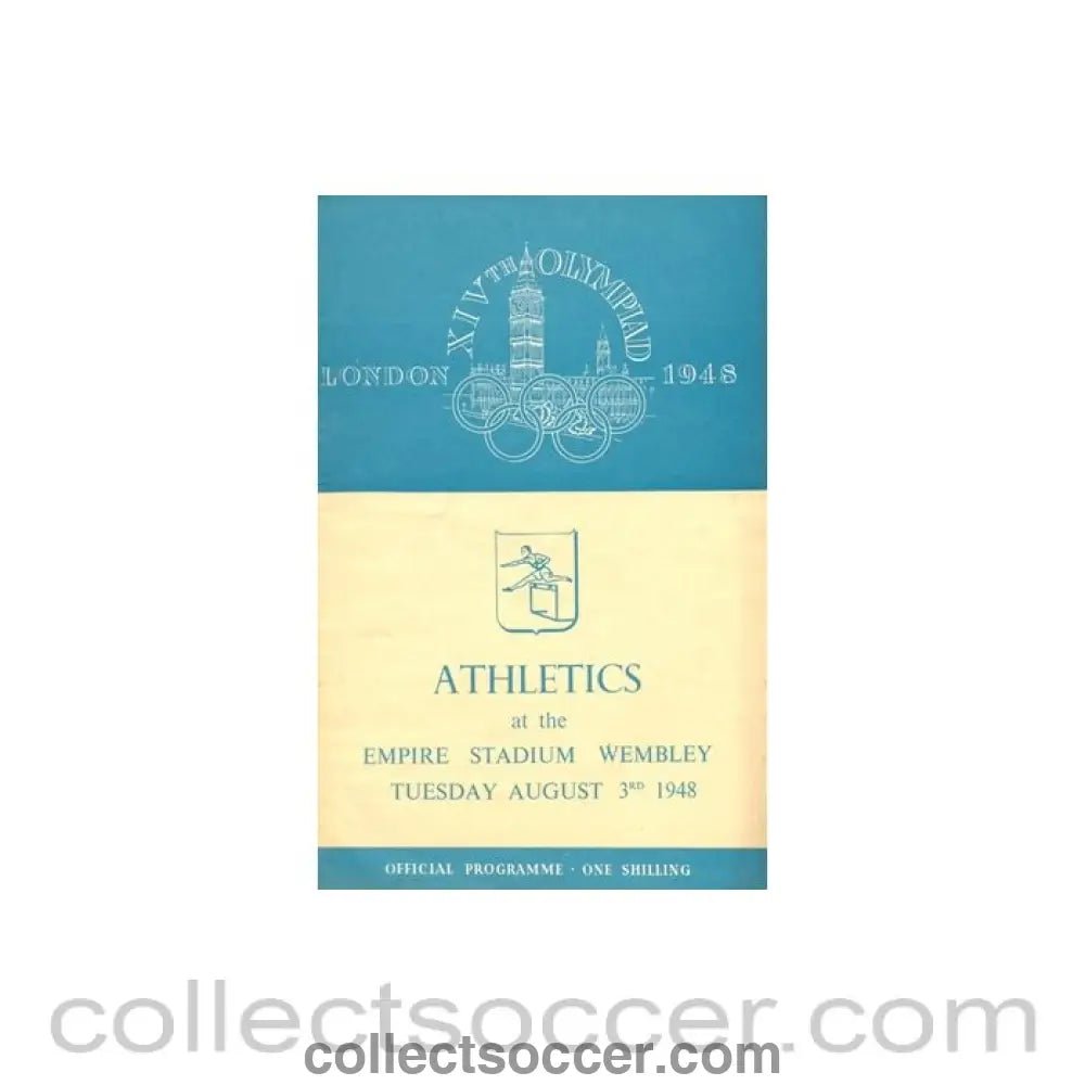 1948 XIVth Olympiad London Empire Stadium Wembley official programme 03/08/1948 - Collect Soccer