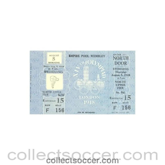 1948 XIVth Olympiad London ticket - Collect Soccer